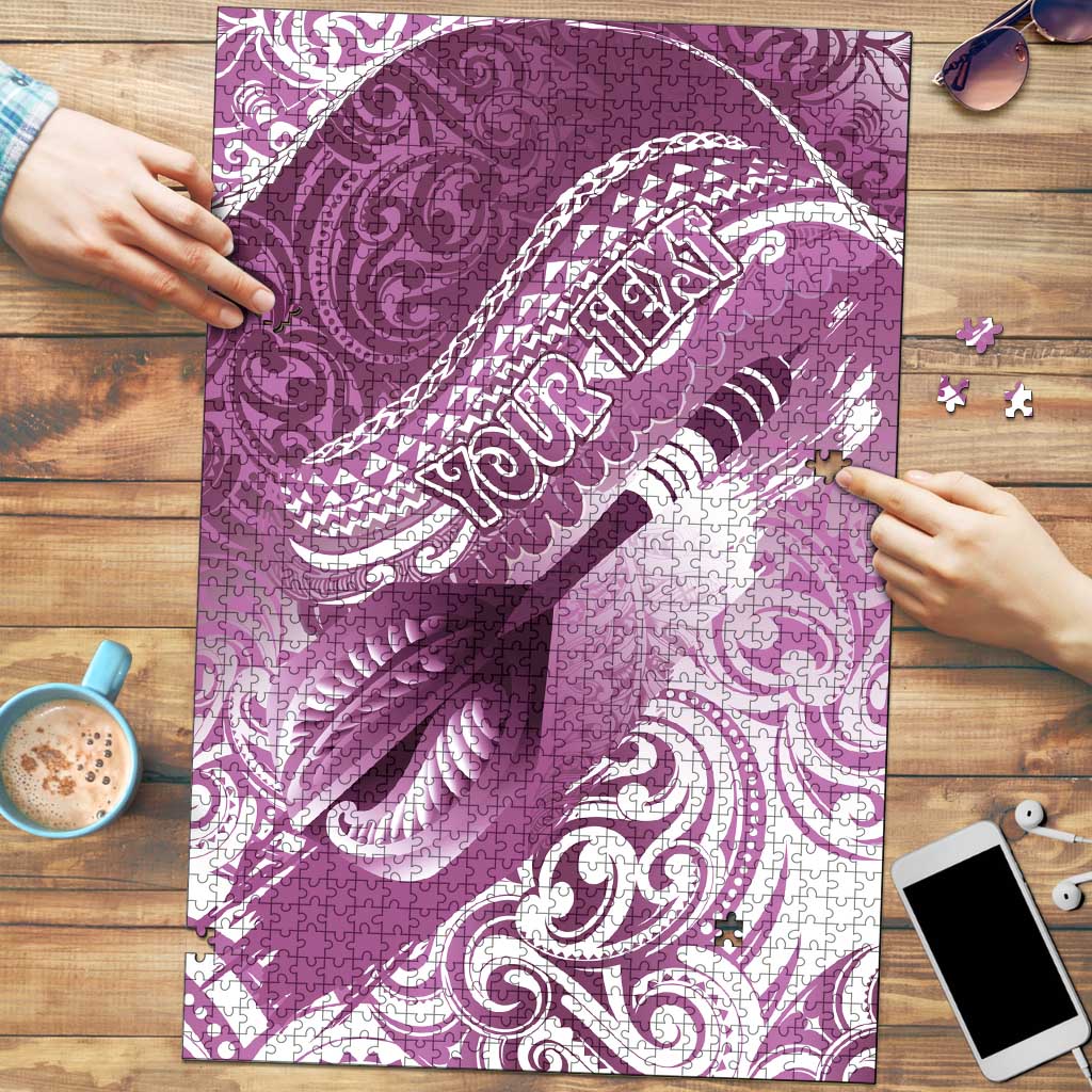 Personalised New Zealand Aotearoa Darts Masters Puzzle Maori Art Tattoo with Tribal Dart Symbol Pink LT03 Pink - Polynesian Pride