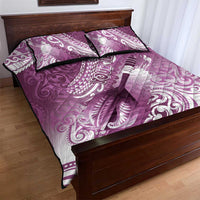 Personalised New Zealand Aotearoa Darts Masters Quilt Bed Set Maori Art Tattoo with Tribal Dart Symbol Pink LT03 - Polynesian Pride