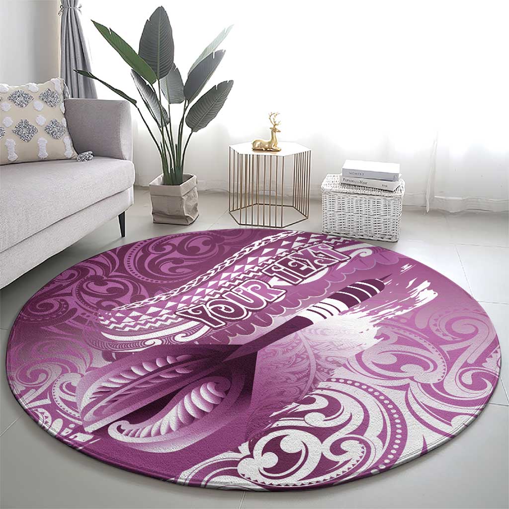 Personalised New Zealand Aotearoa Darts Masters Round Carpet Maori Art Tattoo with Tribal Dart Symbol Pink LT03 - Polynesian Pride