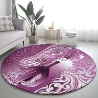 Personalised New Zealand Aotearoa Darts Masters Round Carpet Maori Art Tattoo with Tribal Dart Symbol Pink LT03 - Polynesian Pride