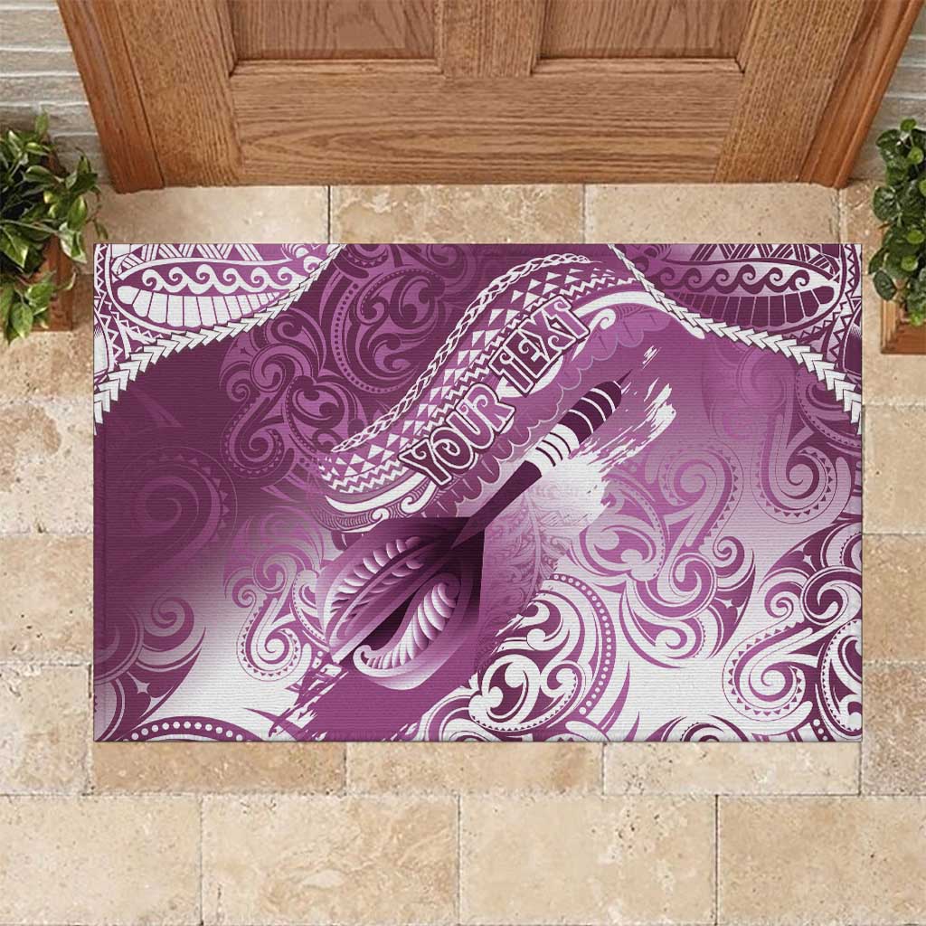 Personalised New Zealand Aotearoa Darts Masters Rubber Doormat Maori Art Tattoo with Tribal Dart Symbol Pink LT03 Pink - Polynesian Pride