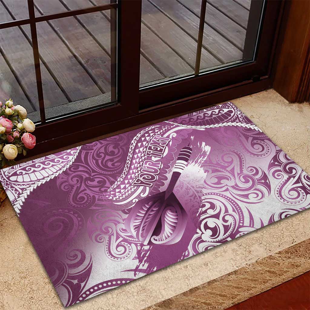 Personalised New Zealand Aotearoa Darts Masters Rubber Doormat Maori Art Tattoo with Tribal Dart Symbol Pink LT03 - Polynesian Pride