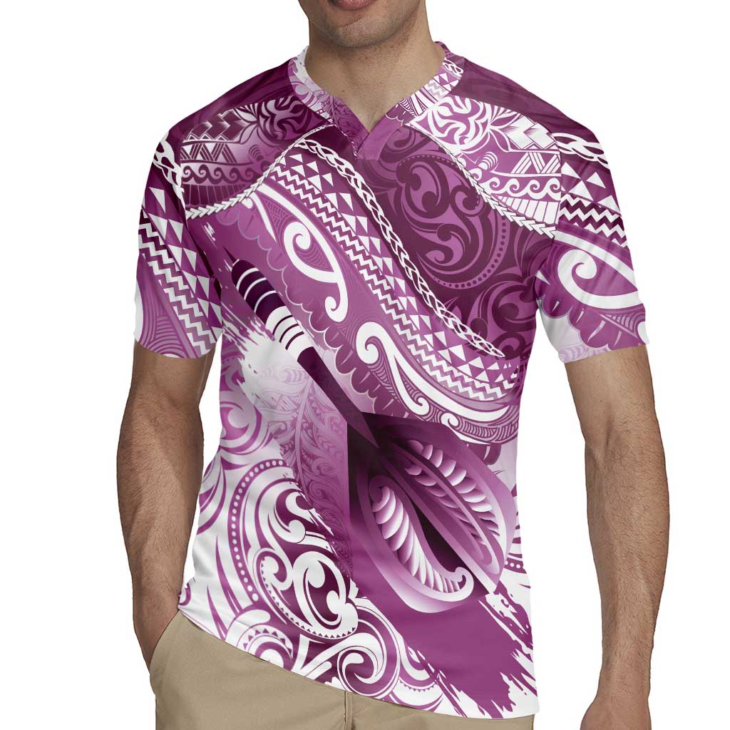 Personalised New Zealand Aotearoa Darts Masters Rugby Jersey Maori Art Tattoo with Tribal Dart Symbol Pink LT03 - Polynesian Pride