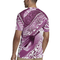 Personalised New Zealand Aotearoa Darts Masters Rugby Jersey Maori Art Tattoo with Tribal Dart Symbol Pink LT03 - Polynesian Pride