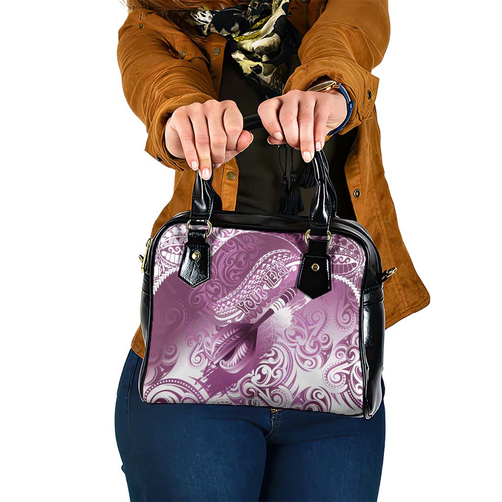 Personalised New Zealand Aotearoa Darts Masters Shoulder Handbag Maori Art Tattoo with Tribal Dart Symbol Pink LT03 One Size Pink - Polynesian Pride