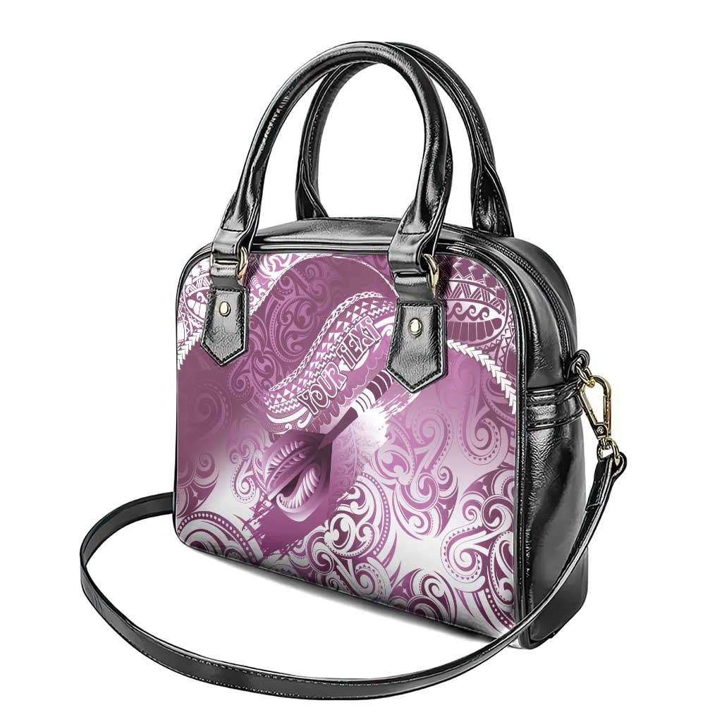 Personalised New Zealand Aotearoa Darts Masters Shoulder Handbag Maori Art Tattoo with Tribal Dart Symbol Pink LT03 - Polynesian Pride