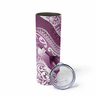 Personalised New Zealand Aotearoa Darts Masters Skinny Tumbler Maori Art Tattoo with Tribal Dart Symbol Pink LT03 - Polynesian Pride