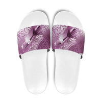 Personalised New Zealand Aotearoa Darts Masters Slide Sandals Maori Art Tattoo with Tribal Dart Symbol Pink LT03 Pink - Polynesian Pride