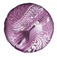 Personalised New Zealand Aotearoa Darts Masters Spare Tire Cover Maori Art Tattoo with Tribal Dart Symbol Pink LT03 - Polynesian Pride