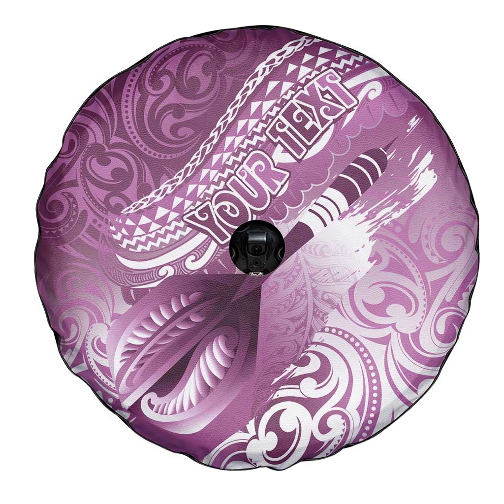 Personalised New Zealand Aotearoa Darts Masters Spare Tire Cover Maori Art Tattoo with Tribal Dart Symbol Pink LT03 - Polynesian Pride