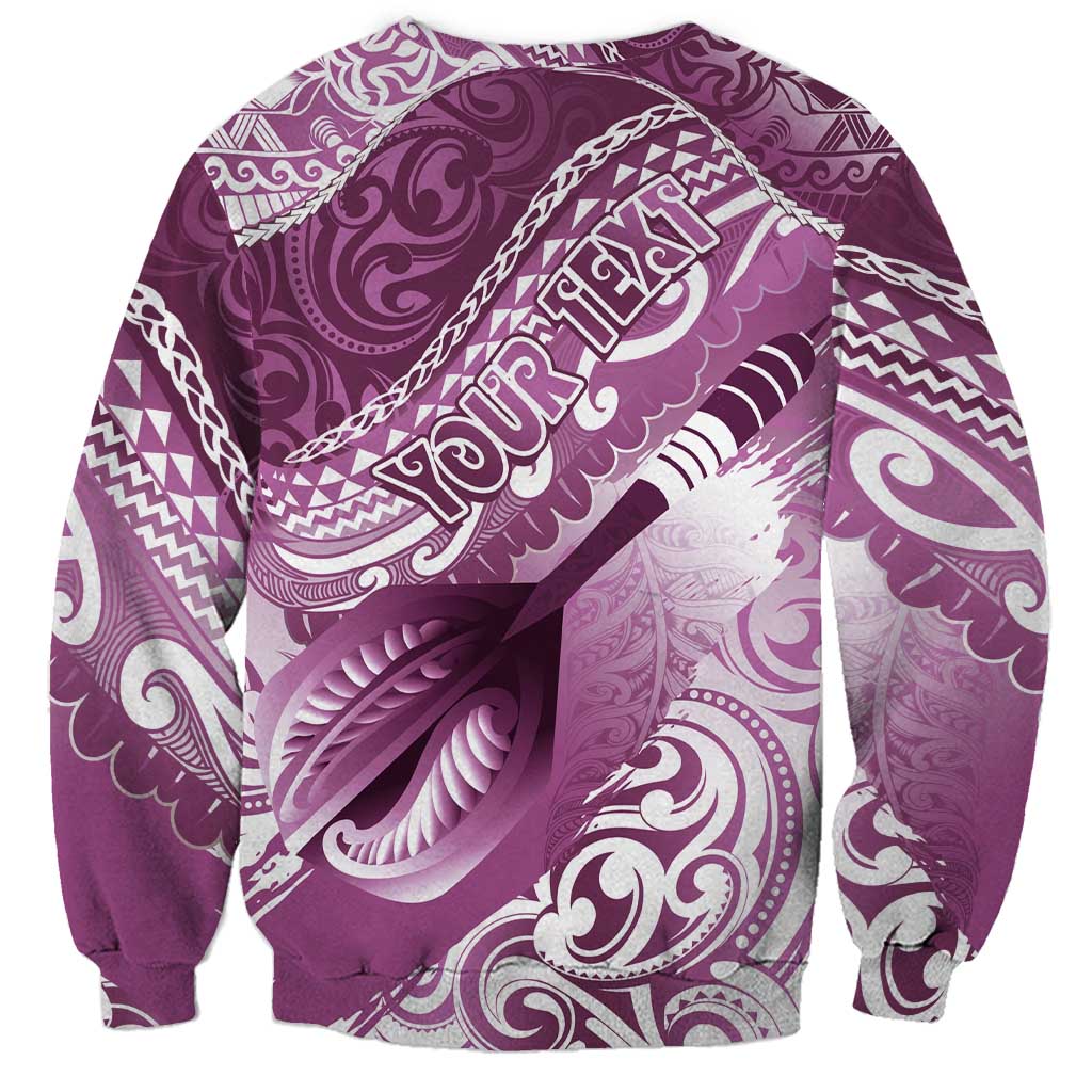 Personalised New Zealand Aotearoa Darts Masters Sweatshirt Maori Art Tattoo with Tribal Dart Symbol Pink LT03 - Polynesian Pride