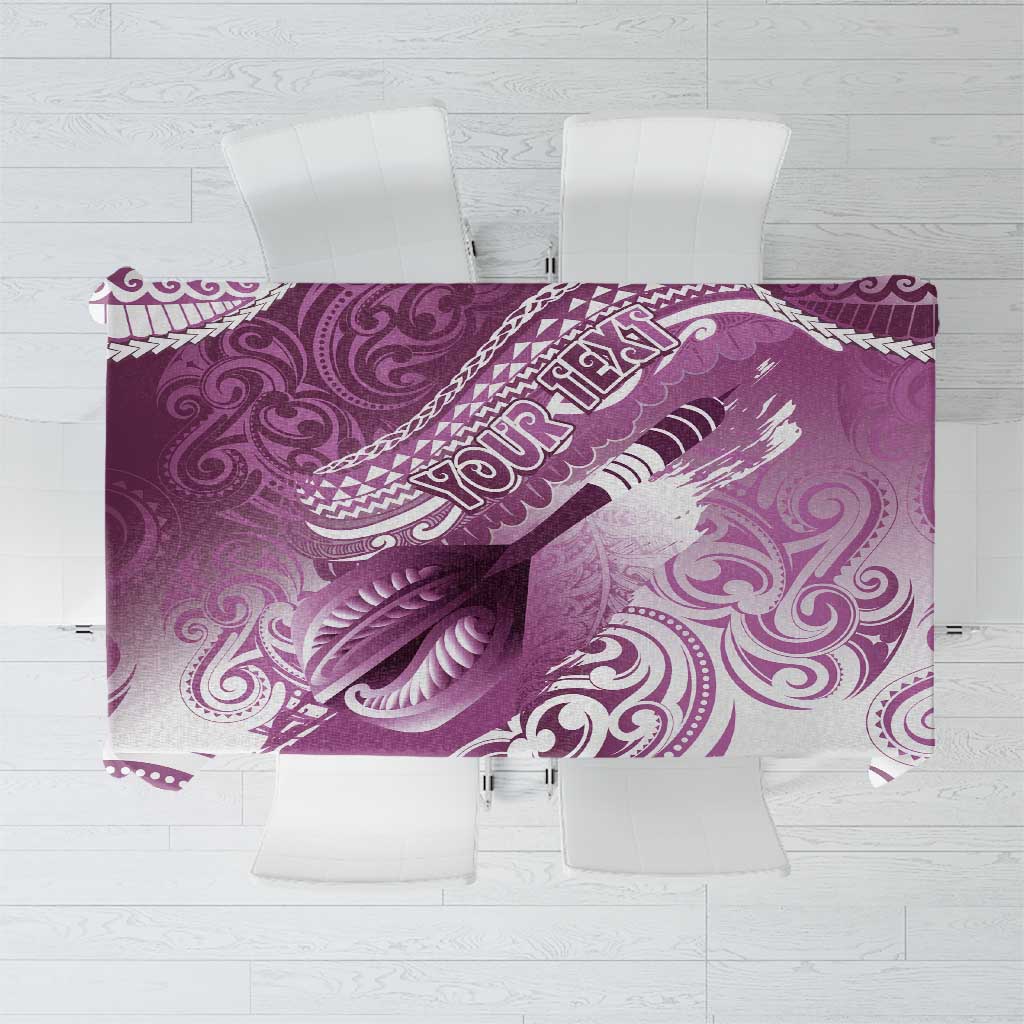 Personalised New Zealand Aotearoa Darts Masters Tablecloth Maori Art Tattoo with Tribal Dart Symbol Pink LT03 Pink - Polynesian Pride