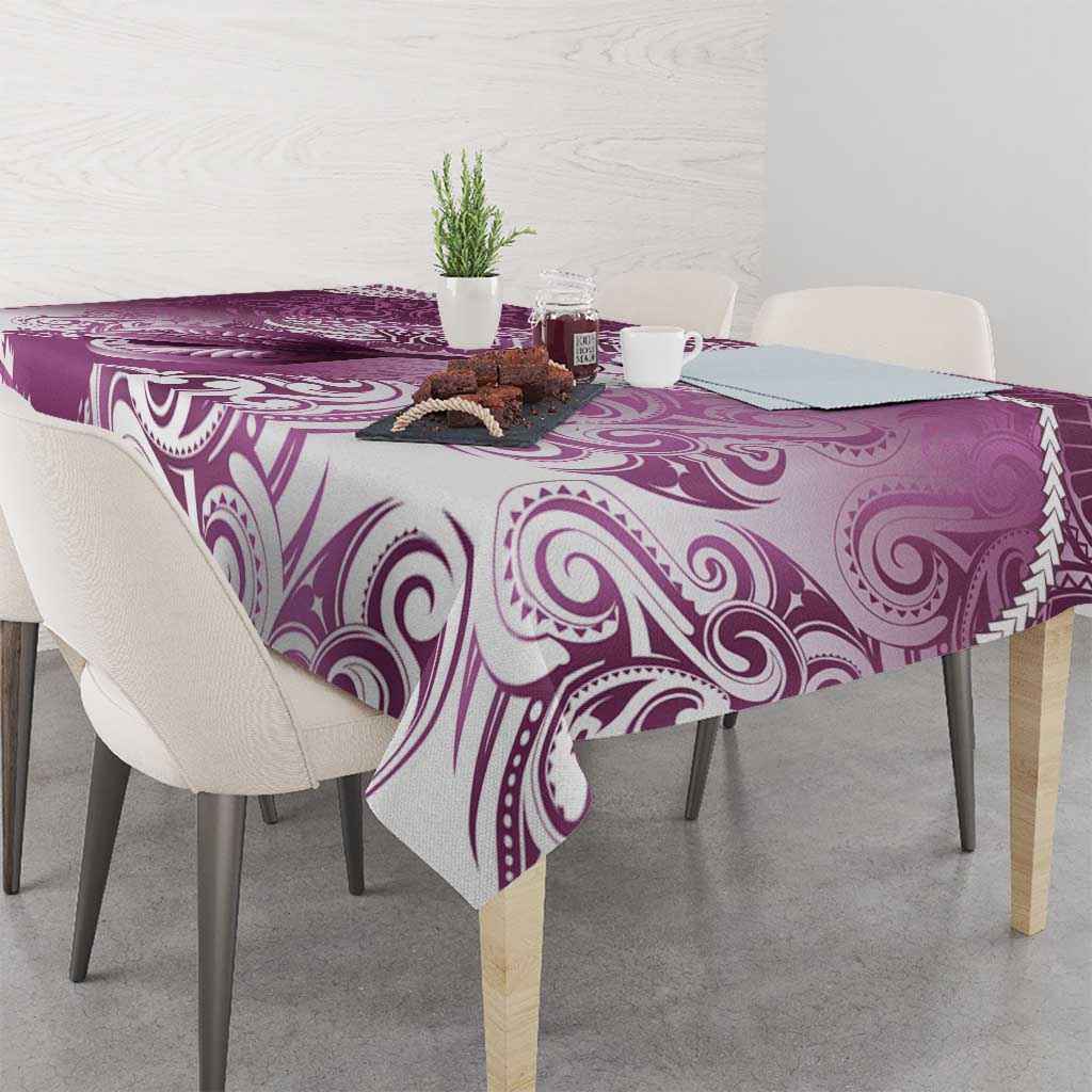 Personalised New Zealand Aotearoa Darts Masters Tablecloth Maori Art Tattoo with Tribal Dart Symbol Pink LT03 - Polynesian Pride