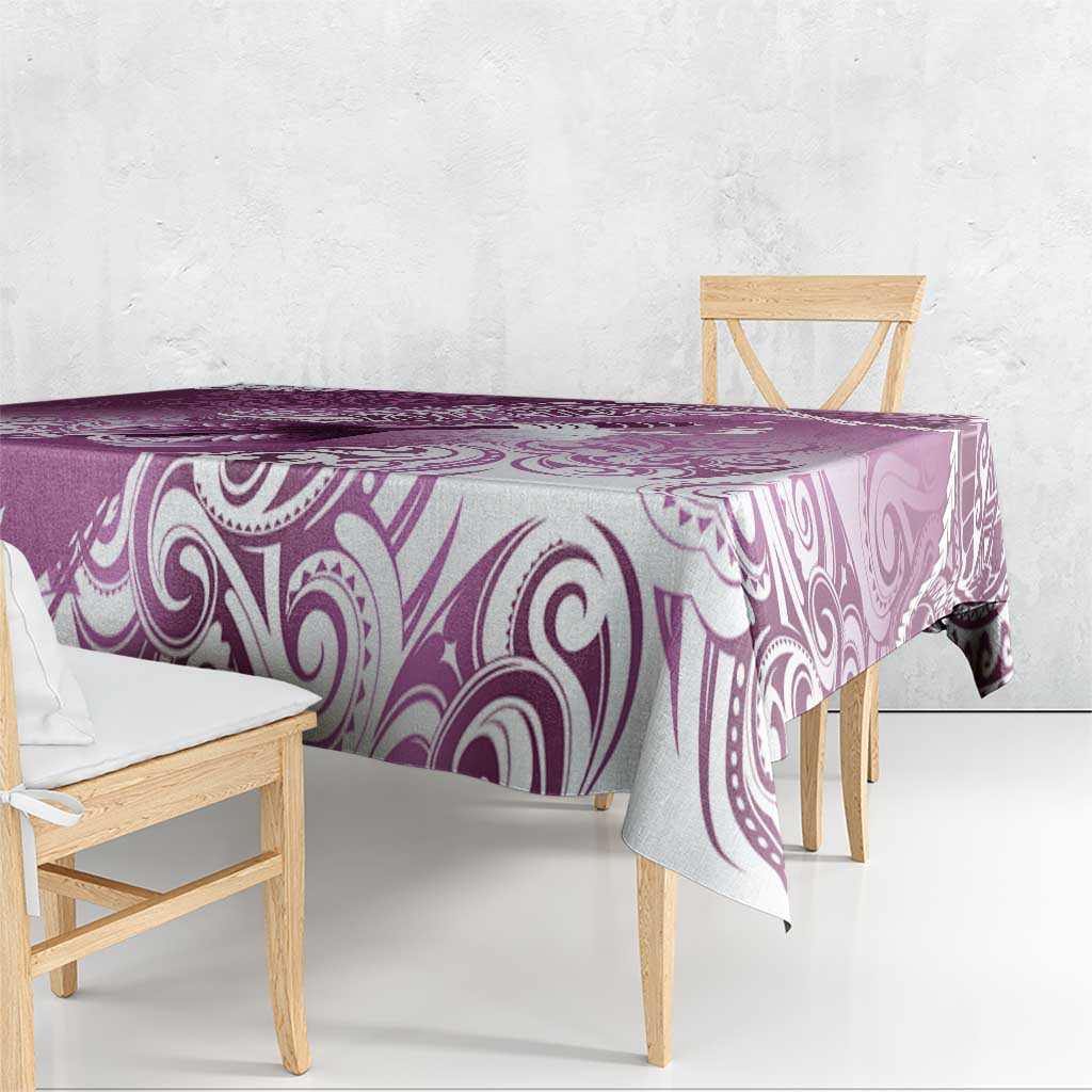 Personalised New Zealand Aotearoa Darts Masters Tablecloth Maori Art Tattoo with Tribal Dart Symbol Pink LT03 - Polynesian Pride