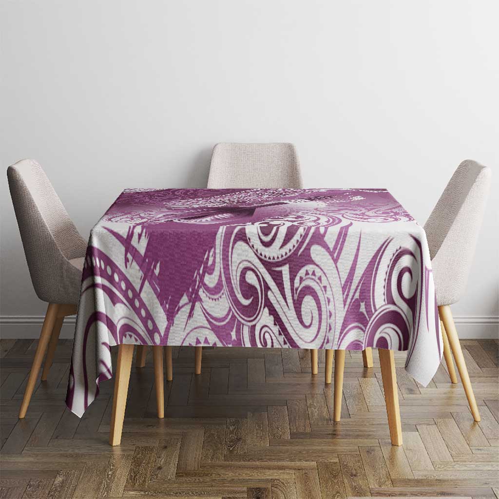 Personalised New Zealand Aotearoa Darts Masters Tablecloth Maori Art Tattoo with Tribal Dart Symbol Pink LT03 - Polynesian Pride
