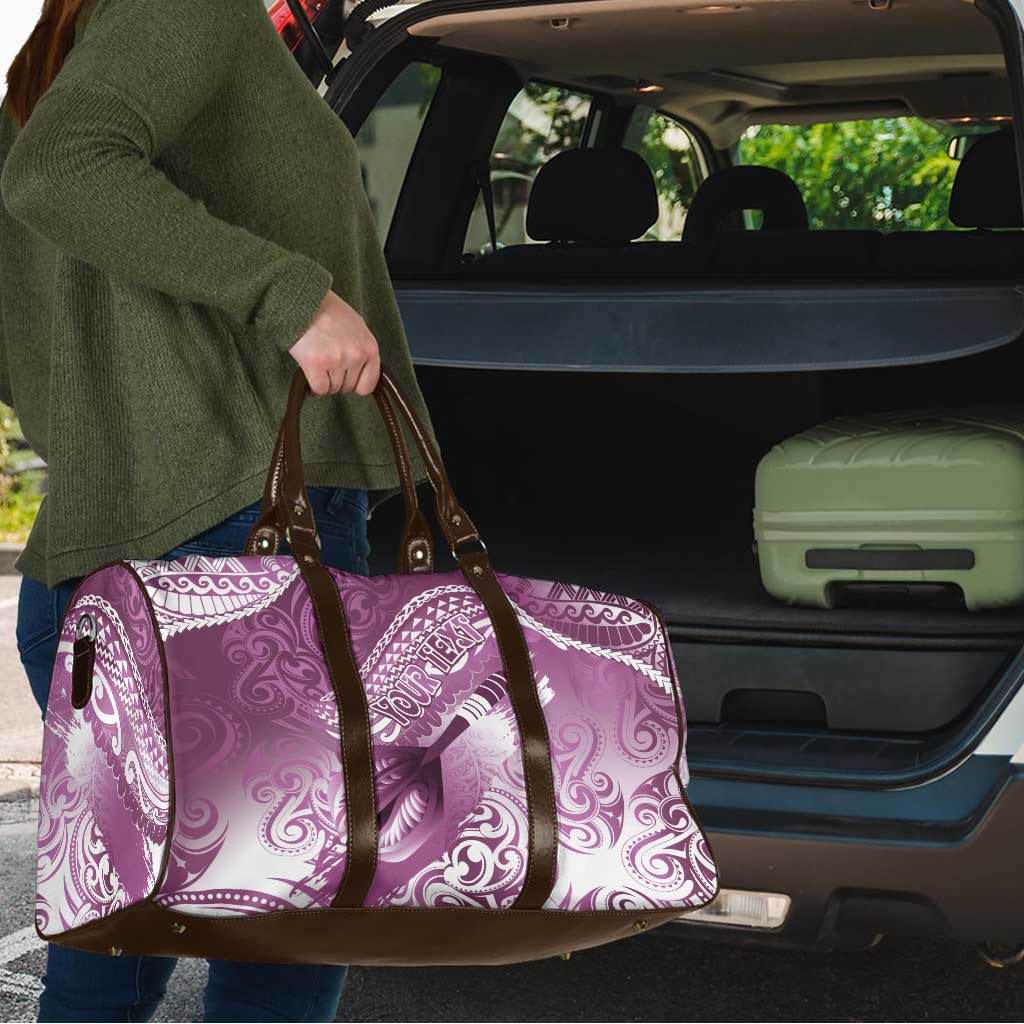Personalised New Zealand Aotearoa Darts Masters Travel Bag Maori Art Tattoo with Tribal Dart Symbol Pink LT03 - Polynesian Pride