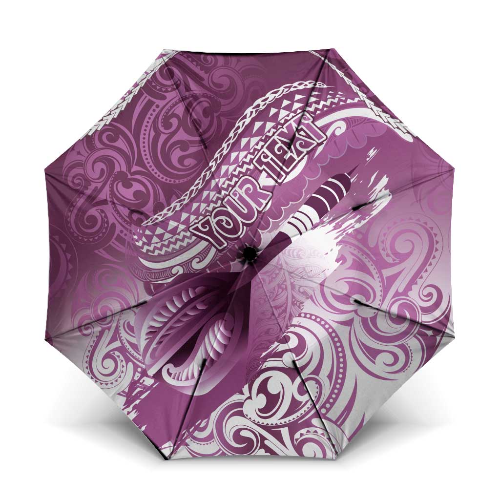 Personalised New Zealand Aotearoa Darts Masters Umbrella Maori Art Tattoo with Tribal Dart Symbol Pink LT03 One Size Folded 11.42 inch Opened Diameter 37.4 inch Pink - Polynesian Pride
