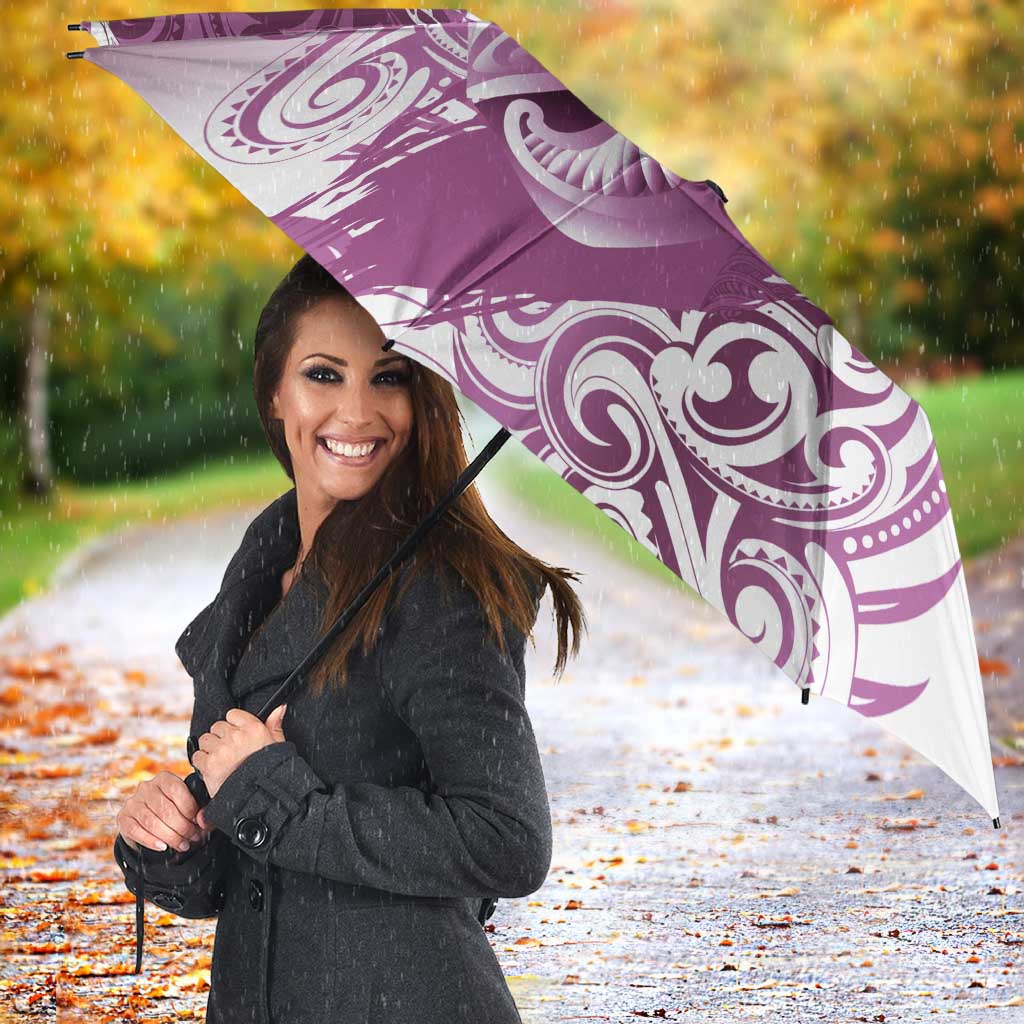 Personalised New Zealand Aotearoa Darts Masters Umbrella Maori Art Tattoo with Tribal Dart Symbol Pink LT03 - Polynesian Pride