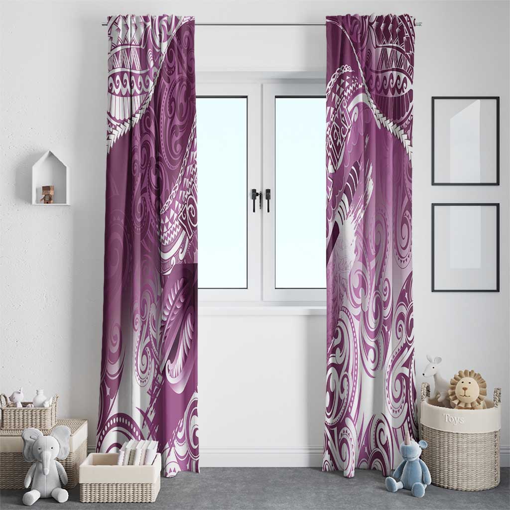 Personalised New Zealand Aotearoa Darts Masters Window Curtain Maori Art Tattoo with Tribal Dart Symbol Pink LT03 - Polynesian Pride