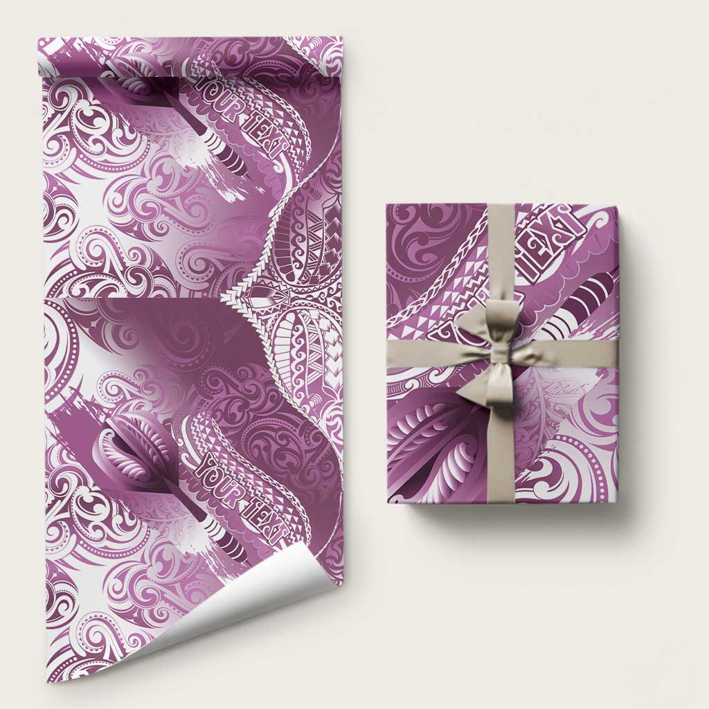 Personalised New Zealand Aotearoa Darts Masters Wrapping Paper Maori Art Tattoo with Tribal Dart Symbol Pink - Polynesian Pride