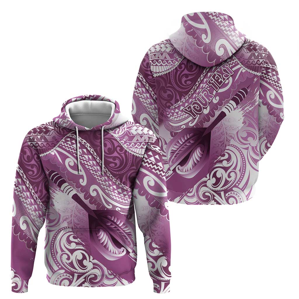 Personalised New Zealand Aotearoa Darts Masters Zip Hoodie Maori Art Tattoo with Tribal Dart Symbol Pink LT03 - Polynesian Pride