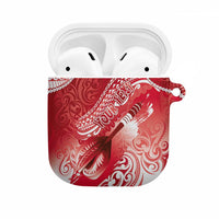 Personalised New Zealand Aotearoa Darts Masters AirPods Case Maori Art Tattoo with Tribal Dart Symbol Red LT03 Red - Polynesian Pride