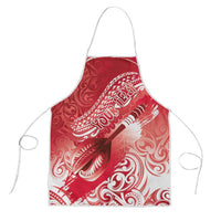 Personalised New Zealand Aotearoa Darts Masters Apron Maori Art Tattoo with Tribal Dart Symbol Red LT03 Red - Polynesian Pride