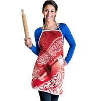 Personalised New Zealand Aotearoa Darts Masters Apron Maori Art Tattoo with Tribal Dart Symbol Red LT03 - Polynesian Pride