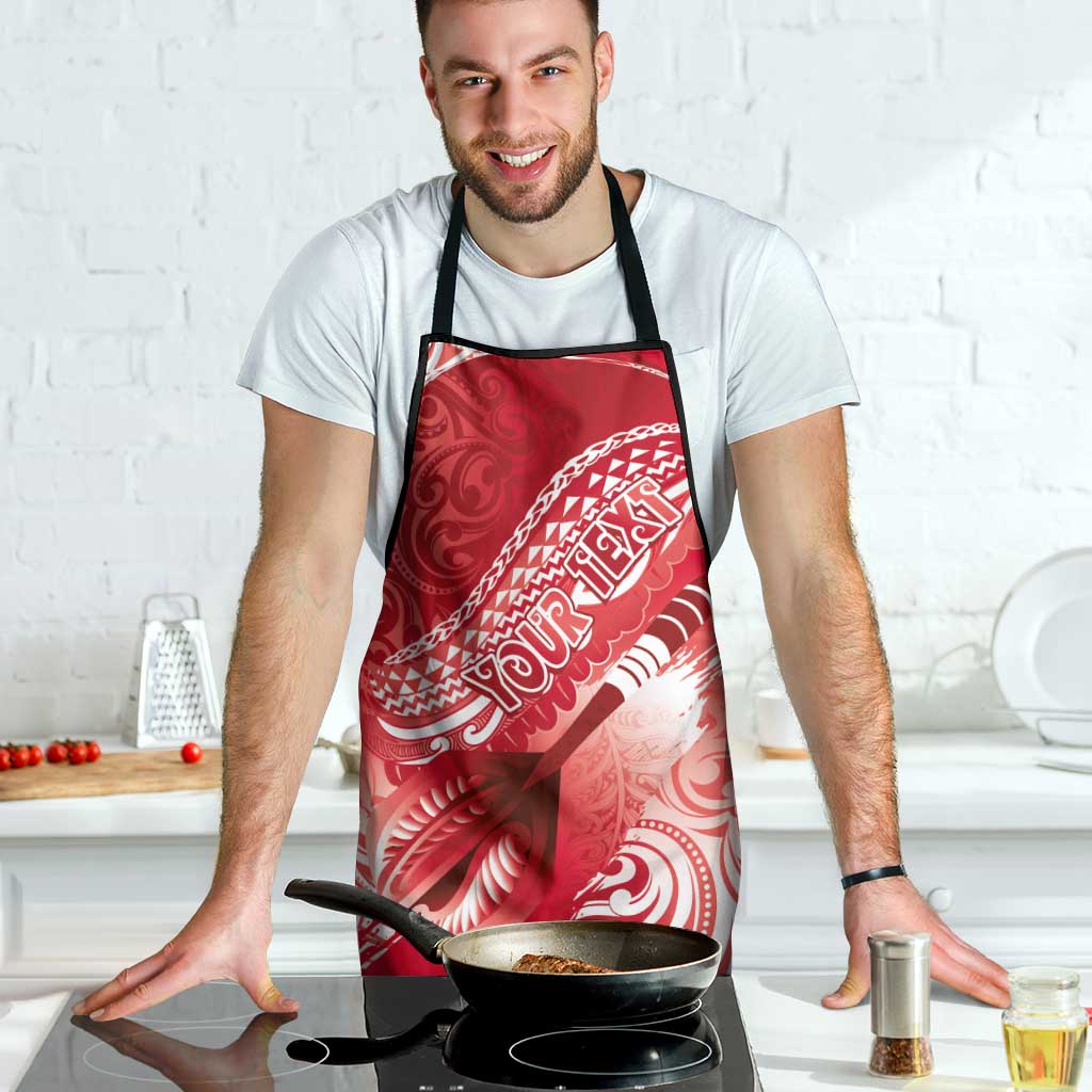 Personalised New Zealand Aotearoa Darts Masters Apron Maori Art Tattoo with Tribal Dart Symbol Red LT03 - Polynesian Pride