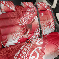 Personalised New Zealand Aotearoa Darts Masters Back Car Seat Cover Maori Art Tattoo with Tribal Dart Symbol Red LT03 - Polynesian Pride