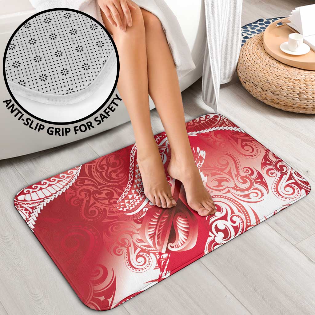 Personalised New Zealand Aotearoa Darts Masters Bathroom Set Maori Art Tattoo with Tribal Dart Symbol Red LT03 - Polynesian Pride