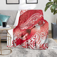 Personalised New Zealand Aotearoa Darts Masters Blanket Maori Art Tattoo with Tribal Dart Symbol Red LT03 - Polynesian Pride