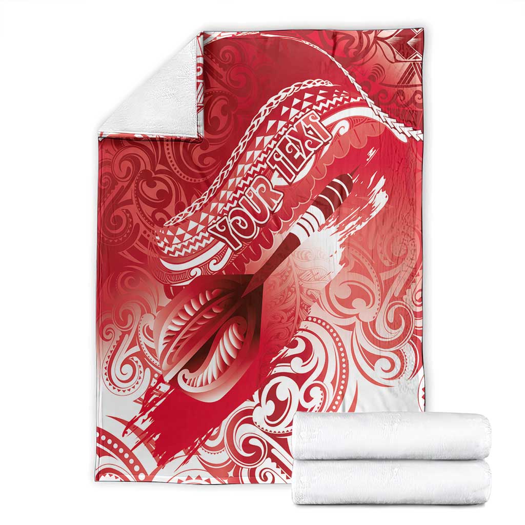 Personalised New Zealand Aotearoa Darts Masters Blanket Maori Art Tattoo with Tribal Dart Symbol Red LT03 - Polynesian Pride