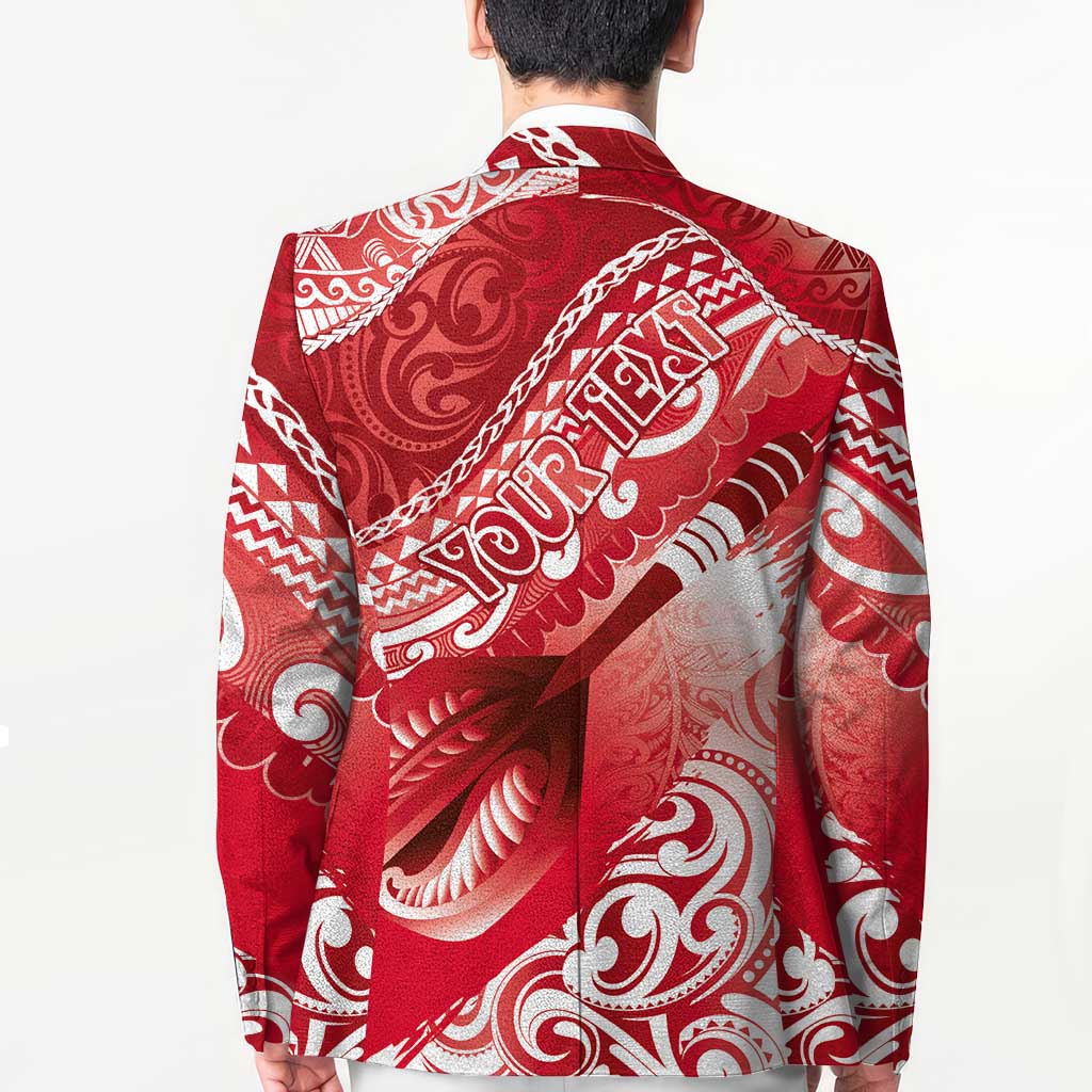 Personalised New Zealand Aotearoa Darts Masters Blazer Maori Art Tattoo with Tribal Dart Symbol Red LT03 - Polynesian Pride