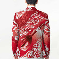 Personalised New Zealand Aotearoa Darts Masters Blazer Maori Art Tattoo with Tribal Dart Symbol Red LT03 - Polynesian Pride