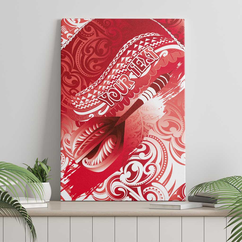Personalised New Zealand Aotearoa Darts Masters Canvas Wall Art Maori Art Tattoo with Tribal Dart Symbol Red LT03 - Polynesian Pride