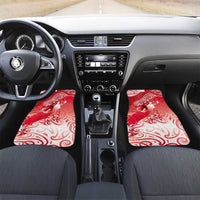 Personalised New Zealand Aotearoa Darts Masters Car Mats Maori Art Tattoo with Tribal Dart Symbol Red LT03 Set 2pcs - Front Red - Polynesian Pride