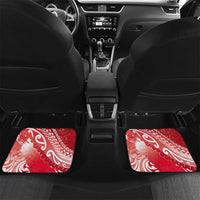 Personalised New Zealand Aotearoa Darts Masters Car Mats Maori Art Tattoo with Tribal Dart Symbol Red LT03 Set 2pcs - Back Red - Polynesian Pride