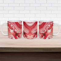 Personalised New Zealand Aotearoa Darts Masters Ceramic Mug Maori Art Tattoo with Tribal Dart Symbol Red LT03 - Polynesian Pride