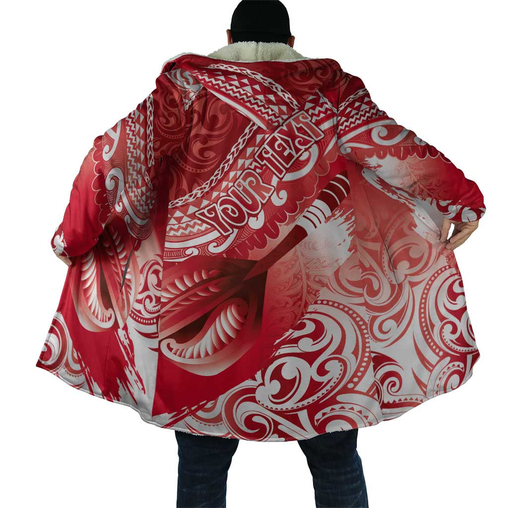 Personalised New Zealand Aotearoa Darts Masters Cloak Maori Art Tattoo with Tribal Dart Symbol Red LT03 - Polynesian Pride