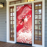Personalised New Zealand Aotearoa Darts Masters Door Cover Maori Art Tattoo with Tribal Dart Symbol Red LT03 - Polynesian Pride