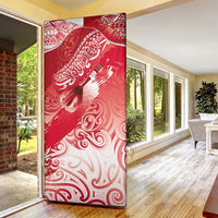 Personalised New Zealand Aotearoa Darts Masters Door Cover Maori Art Tattoo with Tribal Dart Symbol Red LT03 - Polynesian Pride