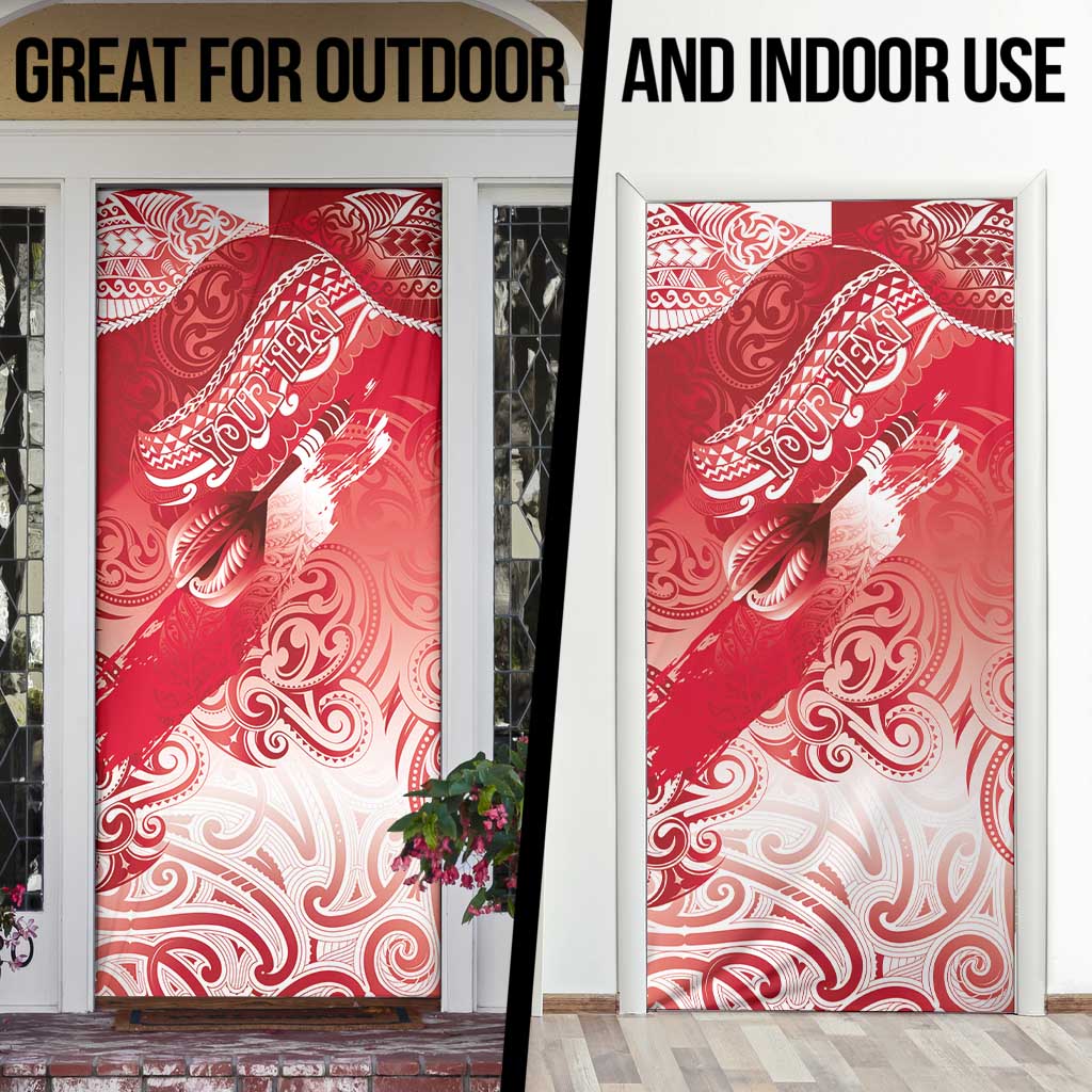 Personalised New Zealand Aotearoa Darts Masters Door Cover Maori Art Tattoo with Tribal Dart Symbol Red LT03 - Polynesian Pride