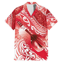 Personalised New Zealand Aotearoa Darts Masters Family Matching Mermaid Dress and Hawaiian Shirt Maori Art Tattoo with Tribal Dart Symbol Red LT03 Dad's Shirt - Short Sleeve Red - Polynesian Pride
