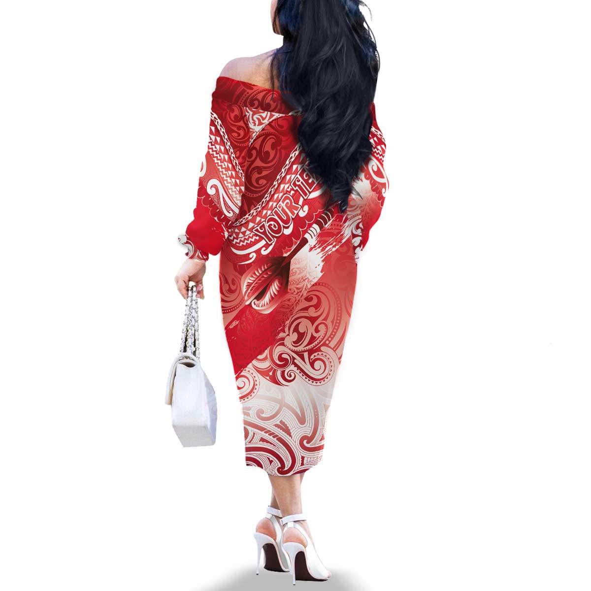 Personalised New Zealand Aotearoa Darts Masters Family Matching Off The Shoulder Long Sleeve Dress and Hawaiian Shirt Maori Art Tattoo with Tribal Dart Symbol Red LT03 - Polynesian Pride