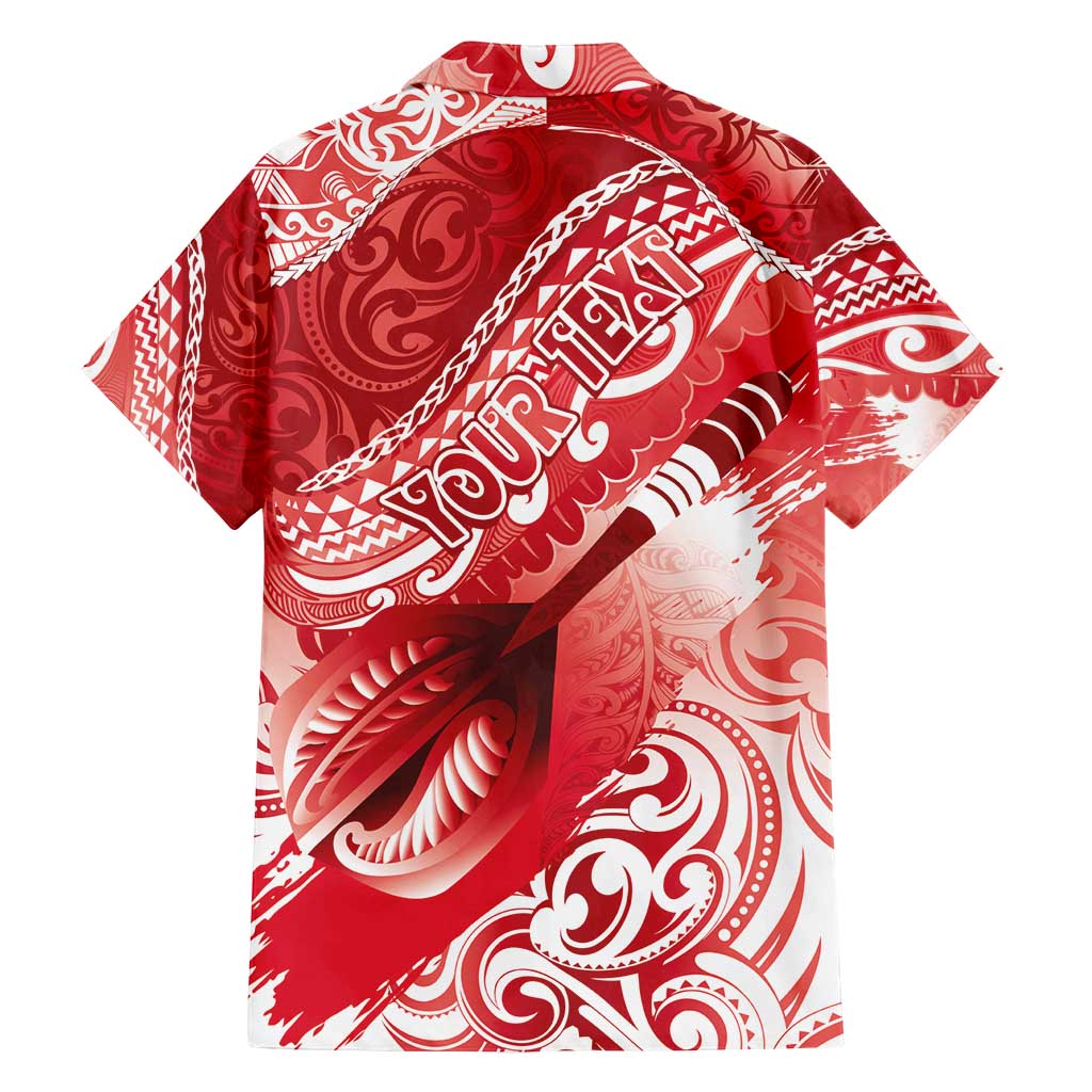Personalised New Zealand Aotearoa Darts Masters Family Matching Summer Maxi Dress and Hawaiian Shirt Maori Art Tattoo with Tribal Dart Symbol Red LT03 - Polynesian Pride