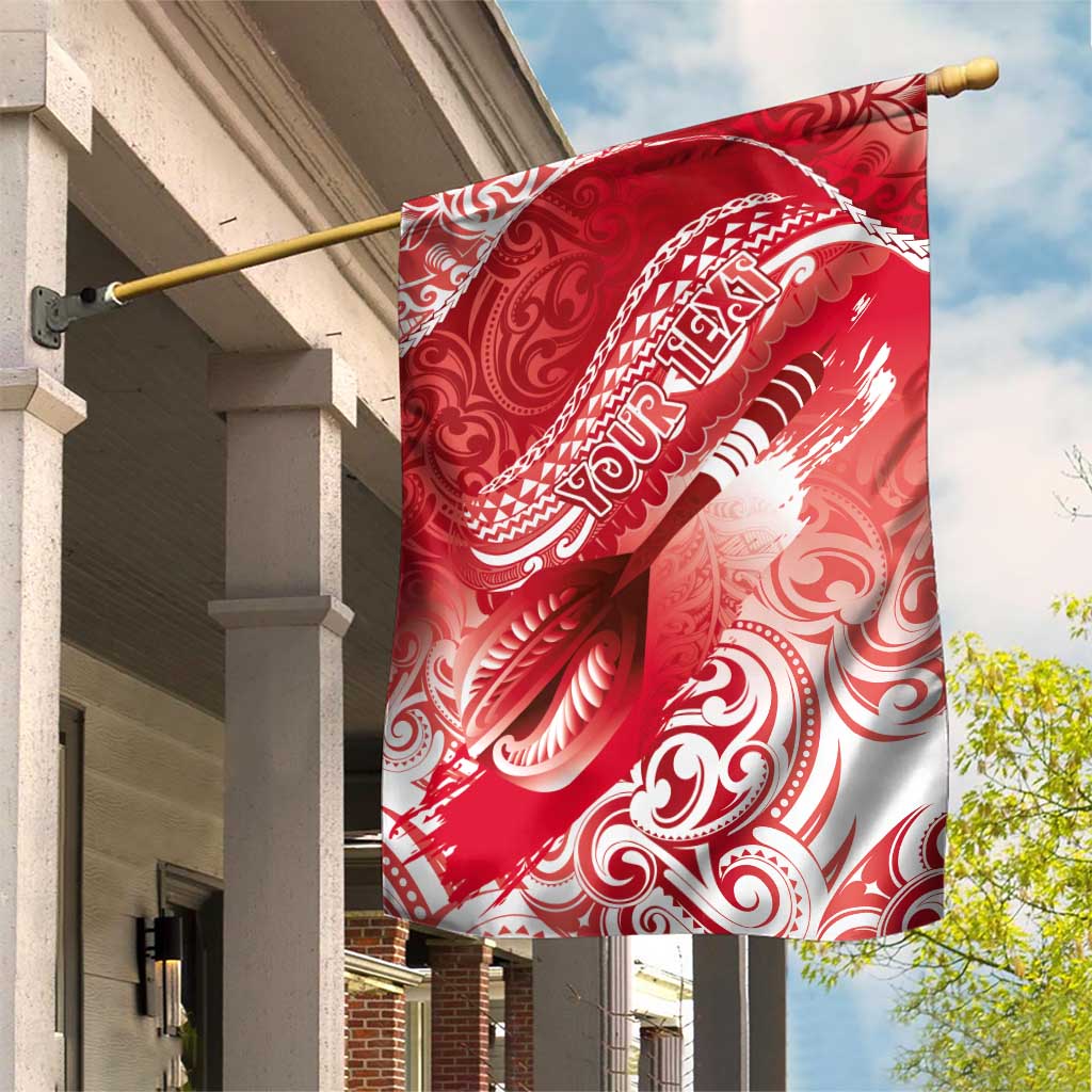 Personalised New Zealand Aotearoa Darts Masters Garden Flag Maori Art Tattoo with Tribal Dart Symbol Red LT03 House Flag Red - Polynesian Pride