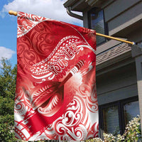Personalised New Zealand Aotearoa Darts Masters Garden Flag Maori Art Tattoo with Tribal Dart Symbol Red LT03 - Polynesian Pride