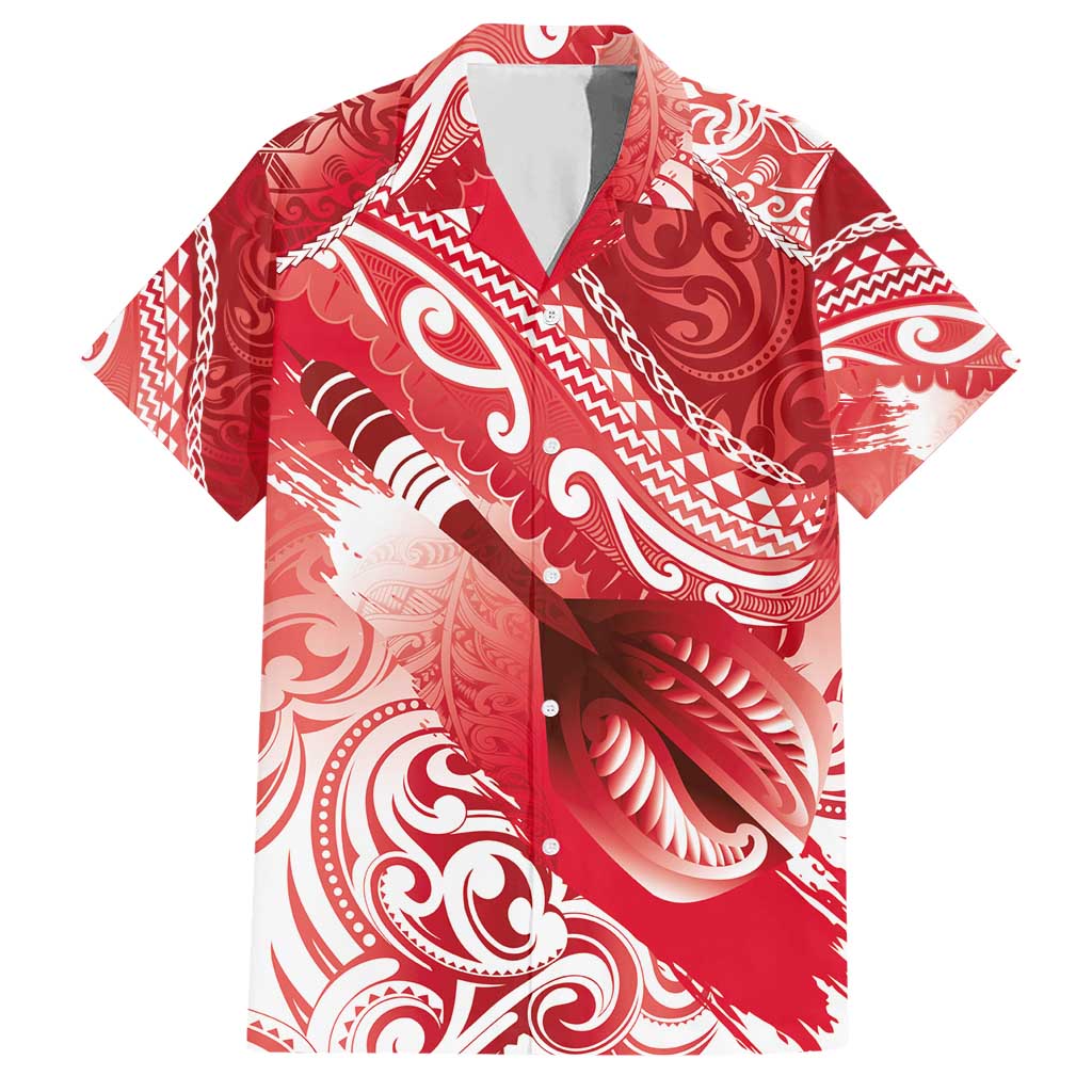 Personalised New Zealand Aotearoa Darts Masters Hawaiian Shirt Maori Art Tattoo with Tribal Dart Symbol Red LT03 Red - Polynesian Pride