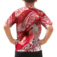 Personalised New Zealand Aotearoa Darts Masters Kid Hawaiian Shirt Maori Art Tattoo with Tribal Dart Symbol Red LT03 - Polynesian Pride